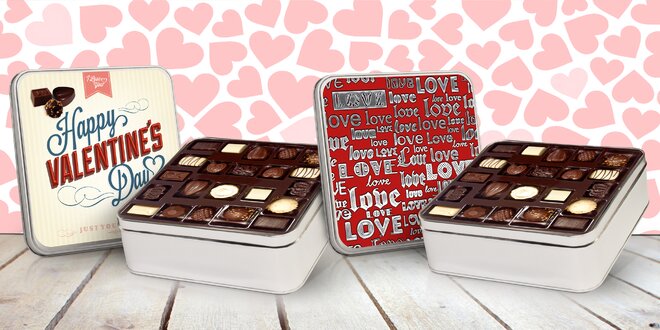 Belgické čokolády ve valentýnském balení