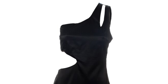 Dámské černé saténové šaty Santa Barbara s průstřihy