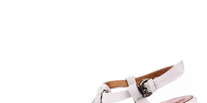 Dámské bílé proplétané sandále na platformě Maria Mare