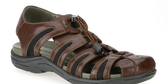 Pánské tmavě hnědé sportovní sandále Clarks