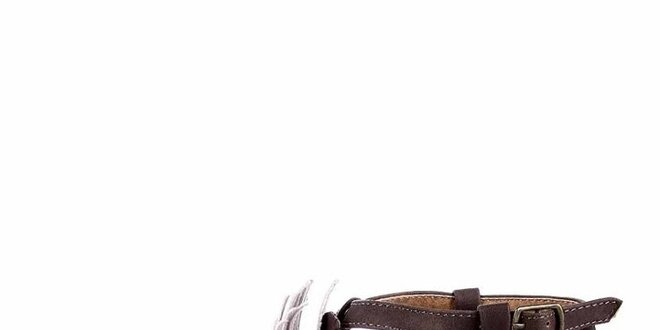 Dámské hnědo-bílé sandálky na podpatku Maria Mare