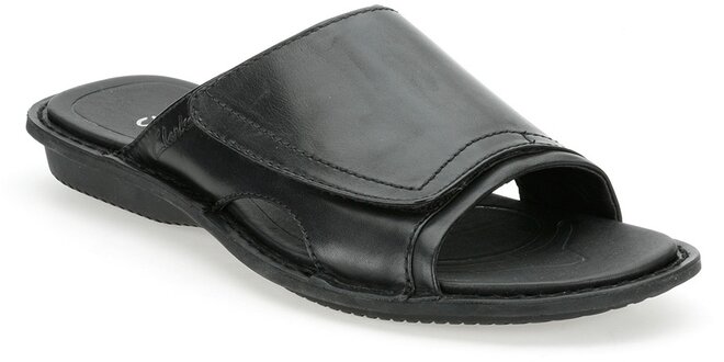 Pánské černé kožené pantofle Clarks