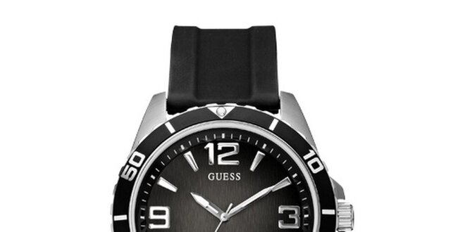 Pánské černé analogové hodinky Guess