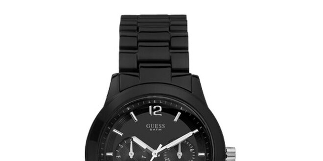 Dámské černé analogové hodinky Guess
