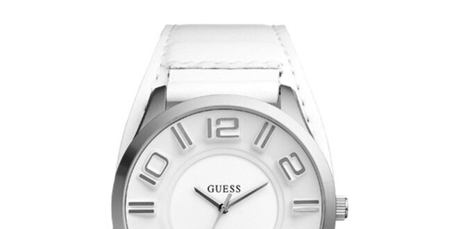 Dámské bílé analogové hodinky Guess