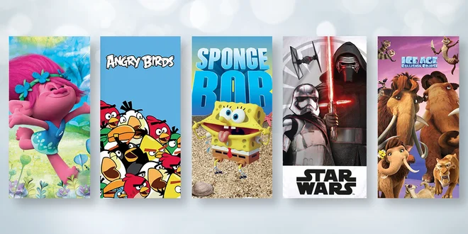 Detské bavlnené osušky s obľúbenými filmovými motívmi