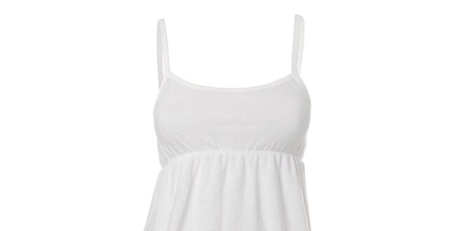 Dámské bílé šaty Pussy Deluxe se špagetovými ramínky a kapsou