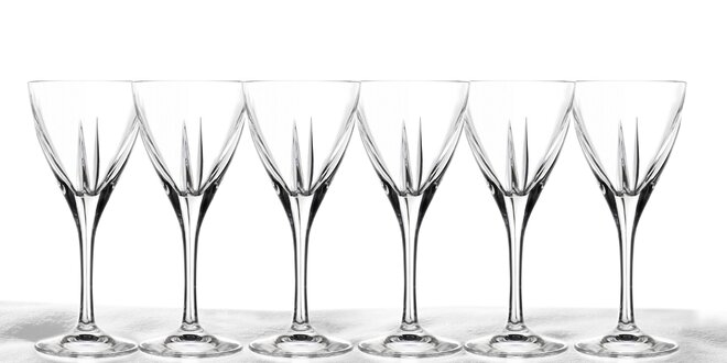 6 krásných sklenic z křišťálového skla
