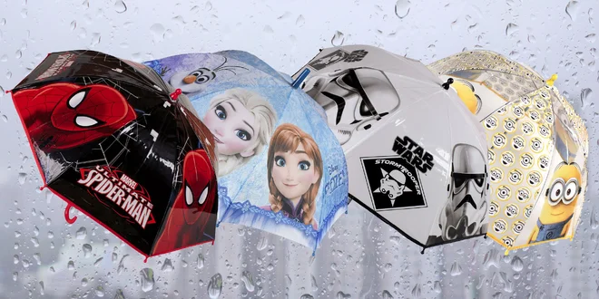 Dětské deštníky s motivy filmových hrdinů
