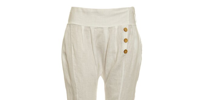 Dámské bílé lněné kalhoty Puro Lino