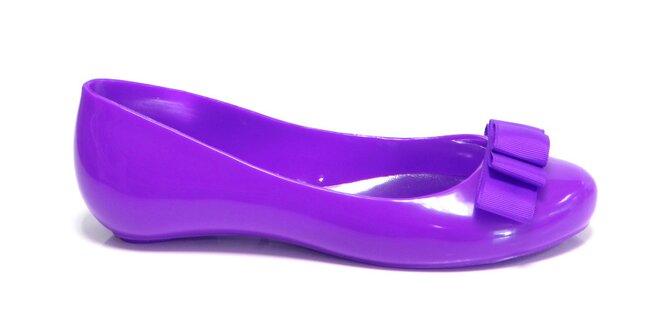 Dámské purpurové baleríny Favolla s mašlí