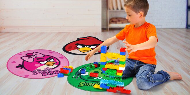 Dětské kulaté koberečky s motivy Angry Birds