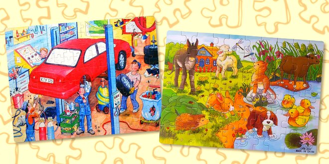Dětské dřevěné puzzle s motivy pro kluky i holky