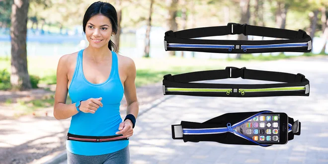 Elastický športový pás s kapsami na cennosti!