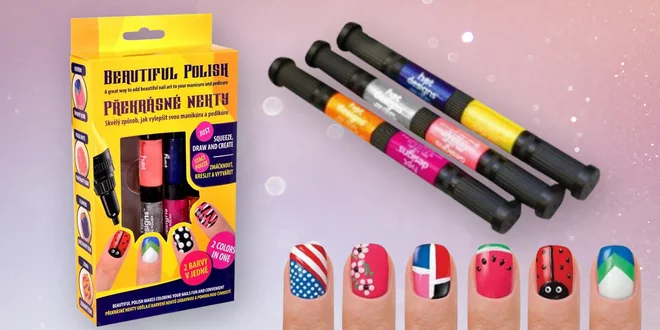 Kreativní sada na zdobení nehtů: 6 barev laků