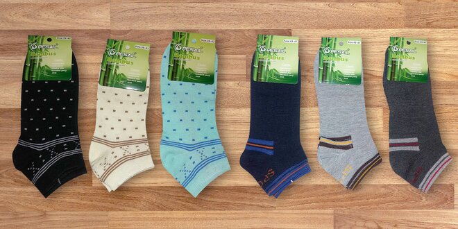 12 párů sportovních ponožek z bambusového vlákna