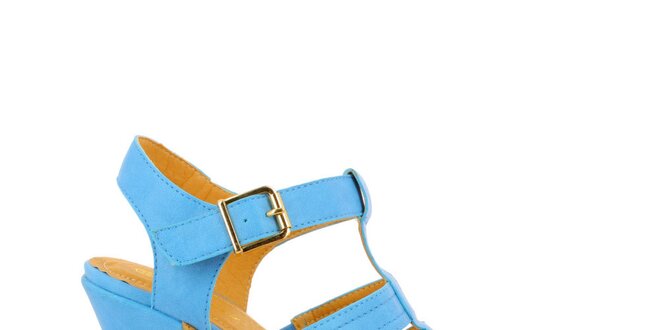 Dámské modré sandále na korkové platformě GirlHood