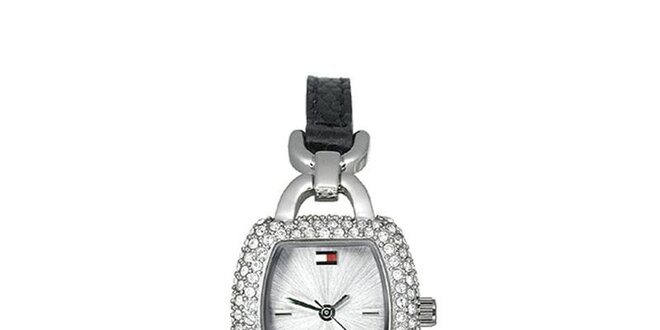 Dámské náramkové hodinky Tommy Hilfiger s černým řemínkem