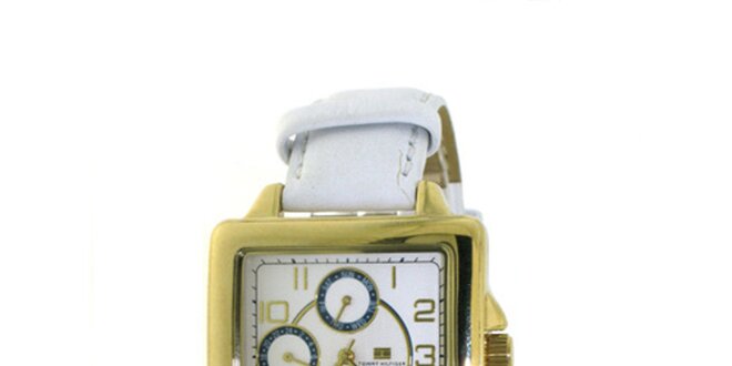 Dámské zlato-bílé náramkové hodinky Tommy Hilfiger