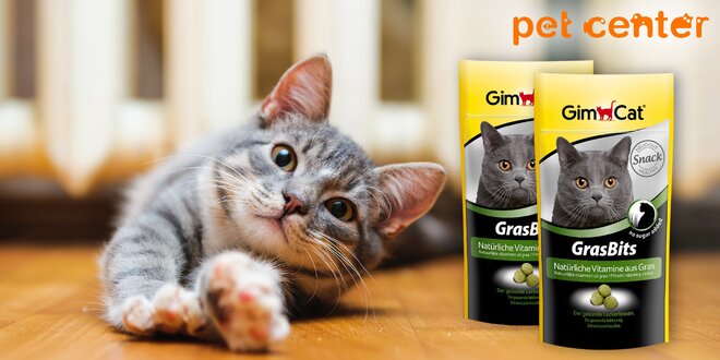 2 balení pamlsků GimCat s kočičí trávou