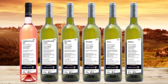 Růžová a bílá vína z rodinného Vinařství Šabata