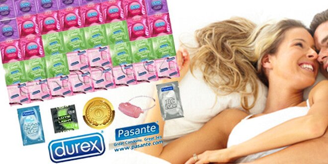 42 kondomů Durex a Pasante i lubrikační gely