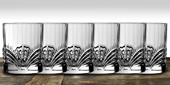 Sada 6 luxusních křišťálových sklenic na whiskey