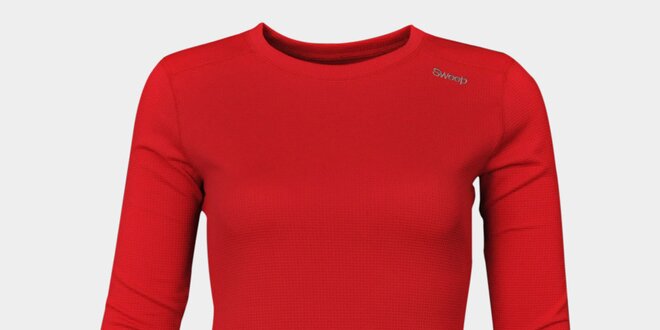 Dámské červené funkční tričko Sweep s dlouhým rukávem