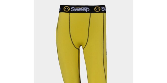 Pánské žluté elastické kompresní kalhoty Sweep