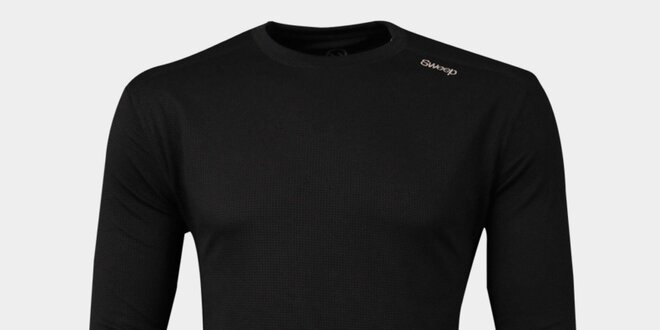 Pánské černé funkční tričko Sweep s dlouhým rukávem