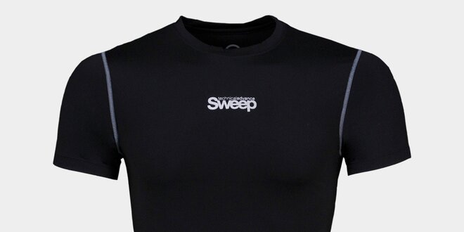 Pánské černé kompresní tričko Sweep