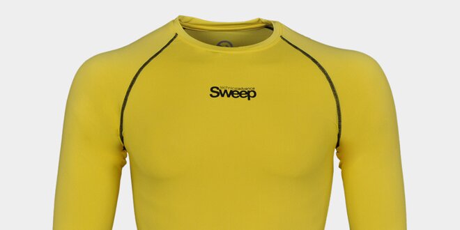Pánské žluté kompresní tričko Sweep s dlouhým rukávem