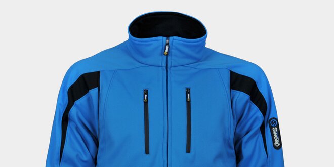 Pánská světle modrá softshellová bunda Sweep s černými detaily
