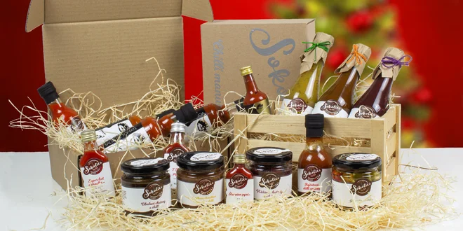 Darčekové balenia pálivých omáčok, pyré aj chutney