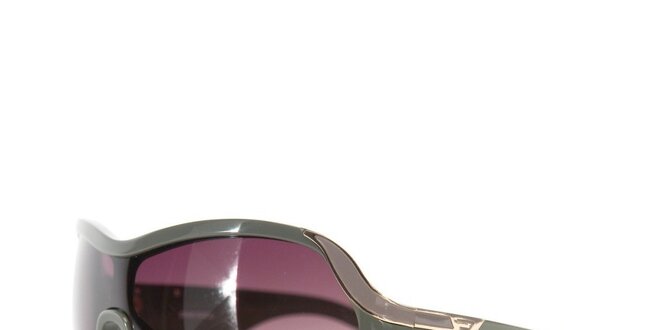 Dámské khaki sluneční brýle s fialovými skly Diesel
