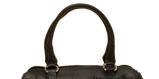 Dámská černá kožená kabelka s mašlí