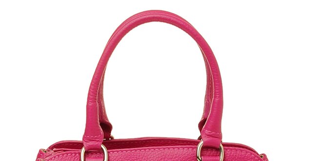 Dámská růžová kožená kabelka s mašlí