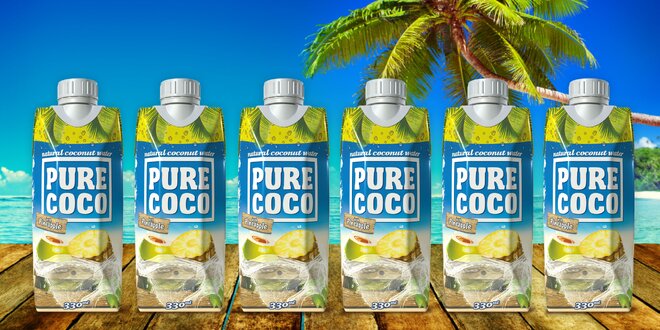 Pure Coco: 12x 330 ml kokosové vody s ananasem