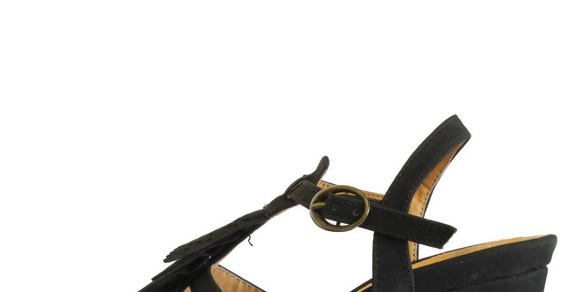 Dámské černé sandále s ofinkovým ornamentem Vanelli