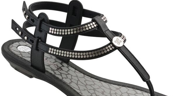 Dámské černé sandále Grendha se stříbrnými aplikacemi