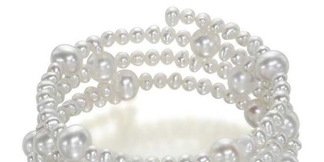 Dámský bílý perlový náramek Orchira