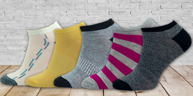 4 páry dámských bavlněných kotníkových ponožek