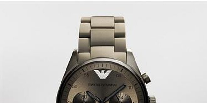 Pánské tmavě šedé hodinky Emporio Armani