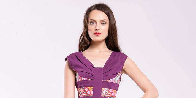 Dámské fialové šaty s potiskem Almatrichi