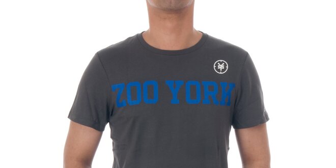 Pánské šedivé tričko Zoo York s modrým logem