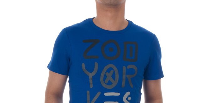 Pánské modré tričko Zoo York s potiskem