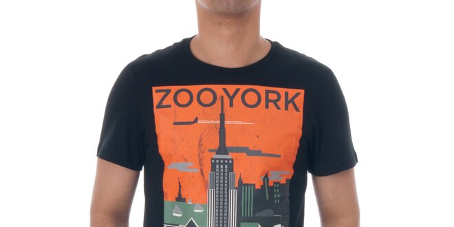 Pánské černé tričko Zoo York s motivem New Yorku