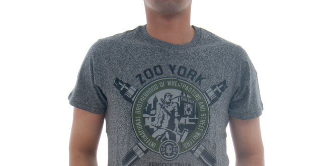 Pánské šedivé tričko Zoo York s potiskem
