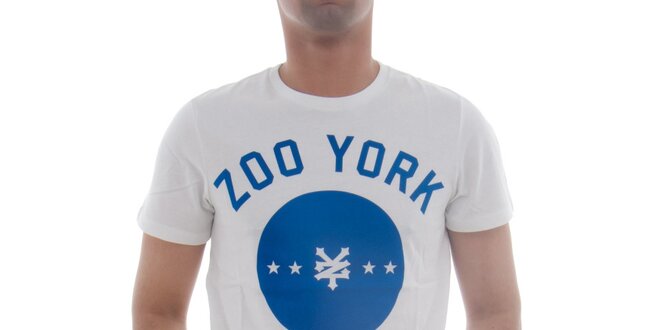 Pánské bílé tričko Zoo York s modrým potiskem