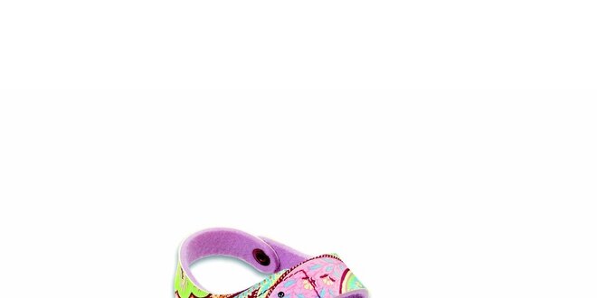 Dětské růžové sandálky s květinovým vzorem Papillio